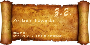 Zoltner Edvarda névjegykártya